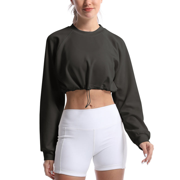 Dame sportslig crop-pullover med justerbar søm og lange ærmer Stilla