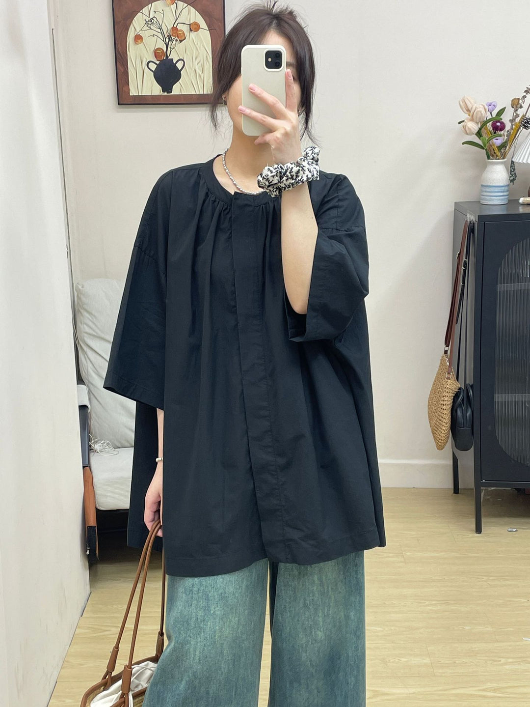 Femme Oversized Casual Bomuldsbluse Stilla