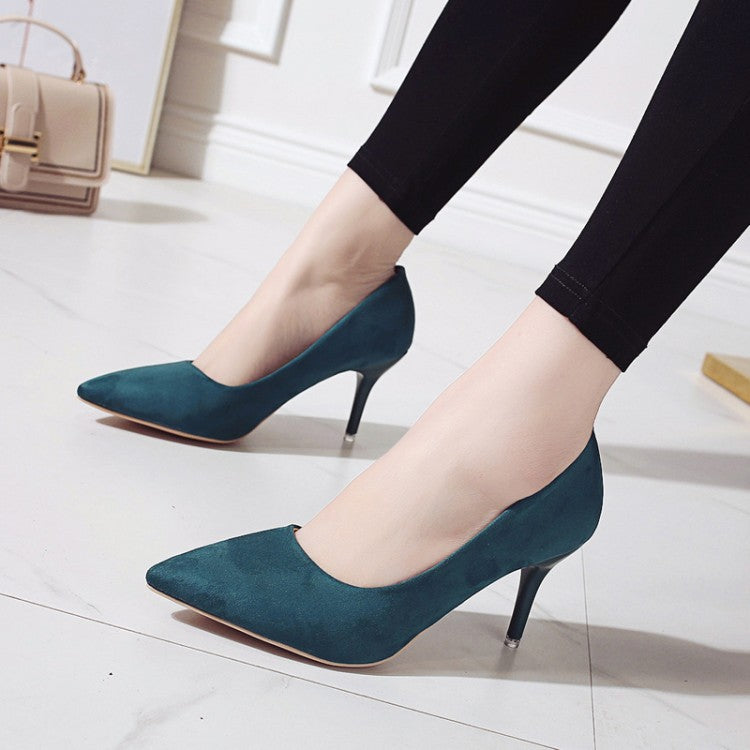 Dame High-Heel Pumps med elegant spids form og komfortabelt futter Stilla