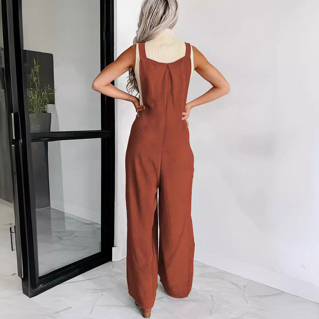 Damer over størrelse jumpsuit med bredt ben og elegante detaljer Stilla