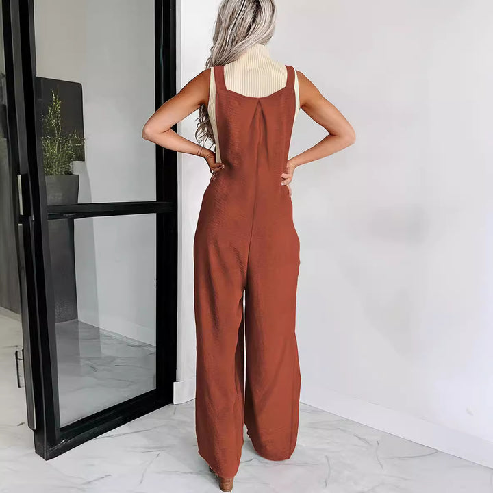 Damer over størrelse jumpsuit med bredt ben og elegante detaljer Stilla