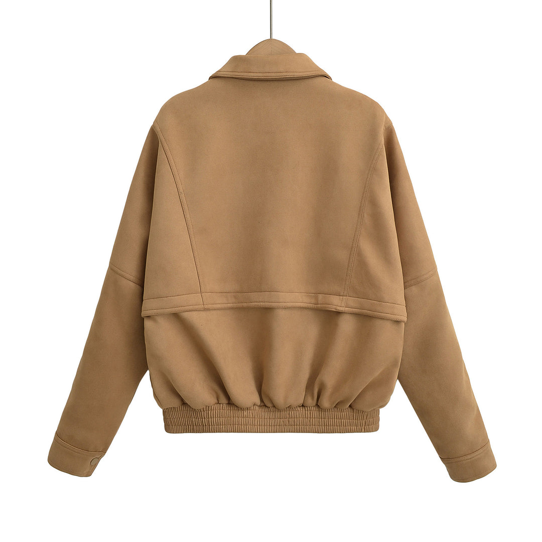 Dame elegant oversized jakke med moderne snit og spændende draperingselementer Stilla