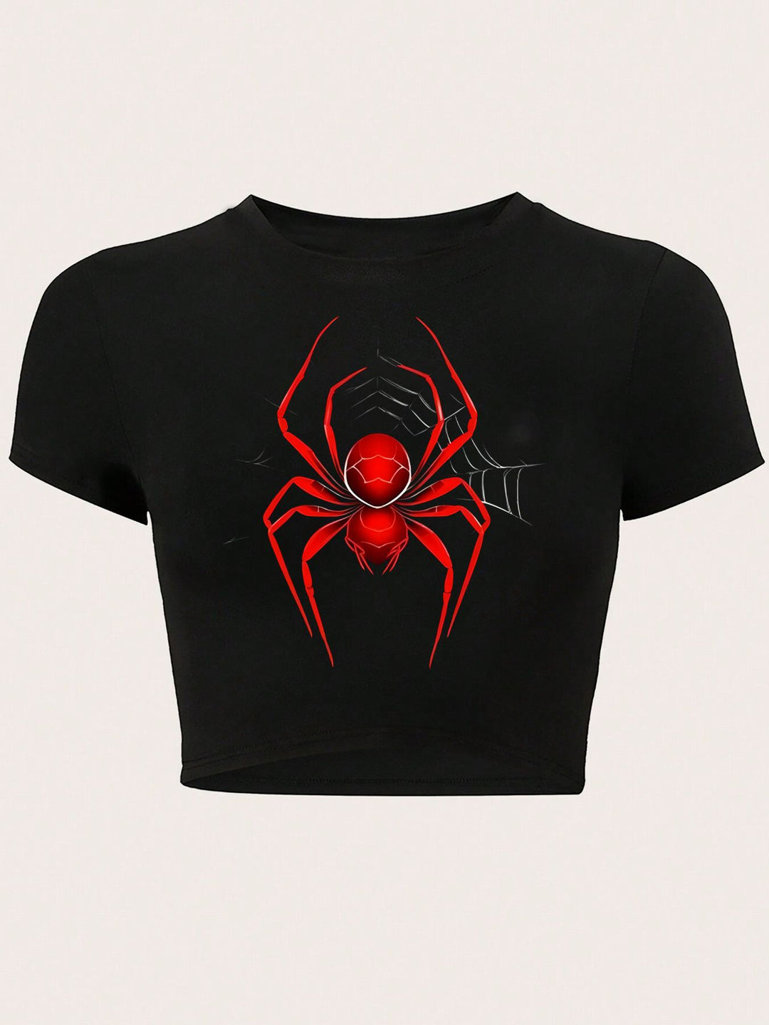 Dame Crop-T-shirt med kreativ telefon-design Skovae