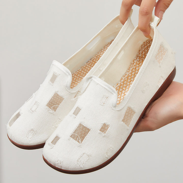 Femme Stilfulde Slip-On Fritidssko med Åndbart Cut-Out Design Stilla