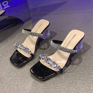 Dame højhælede sandaler med elegante strassdetaljer Stilla