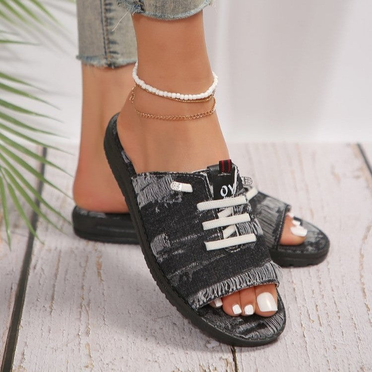 Dame afslappede Open-Toe Pantoletten Stilla