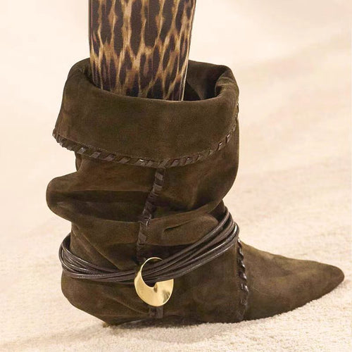 Dame Slouchy Anklet støvler med dekorativt spænde-detalje Stilla