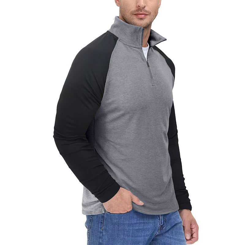 Herrer Sporty Pullover med Ståkrave og Lynlås Stilla