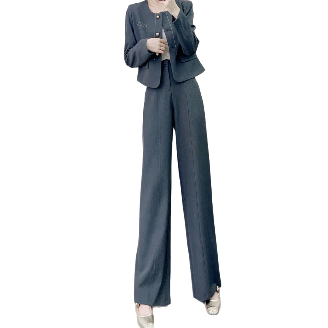 Damer Elegant Blazer-Bukse-Sæt med figurskabende snit og stilfulde detaljer Stilla