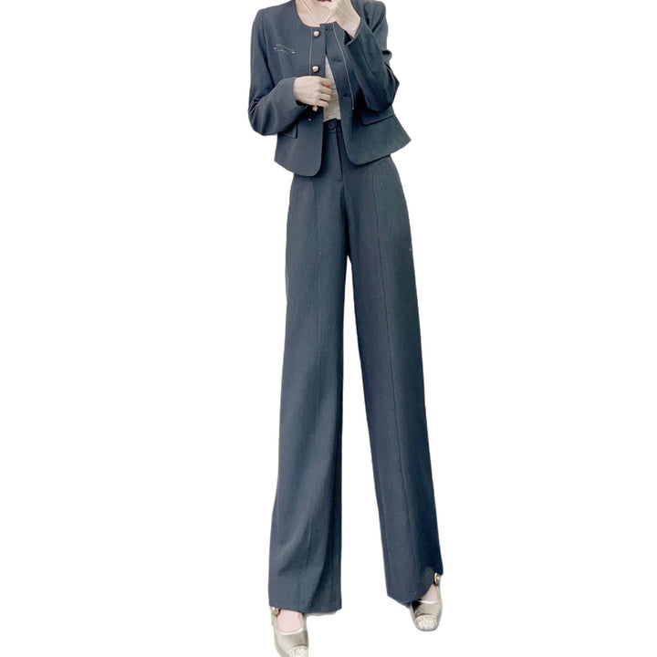 Damer Elegant Blazer-Bukse-Sæt med figurskabende snit og stilfulde detaljer Stilla