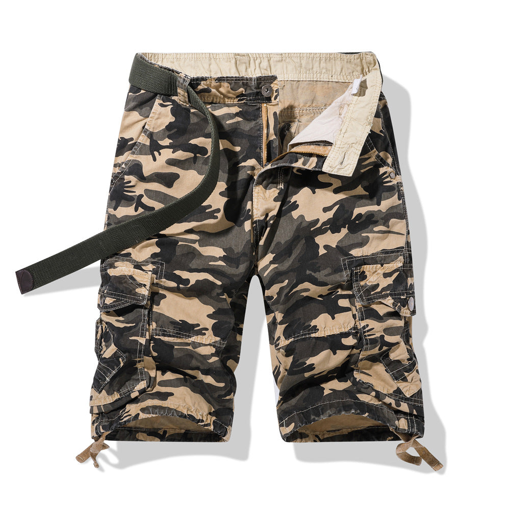 Herre Cargoshorts i camouflage-design med justerbar Talje Stilla