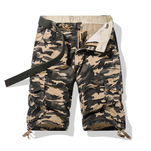 Herre Cargoshorts i camouflage-design med justerbar Talje Stilla