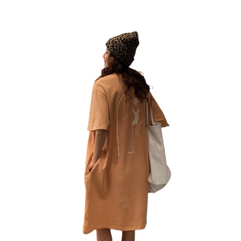 Femme Oversized Grafik T-Shirt Kjole Stilla