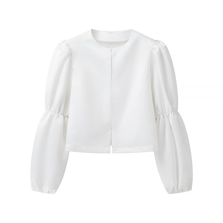 Dame elegant bluse med ballonformede ærmer og moderne snit Stilla