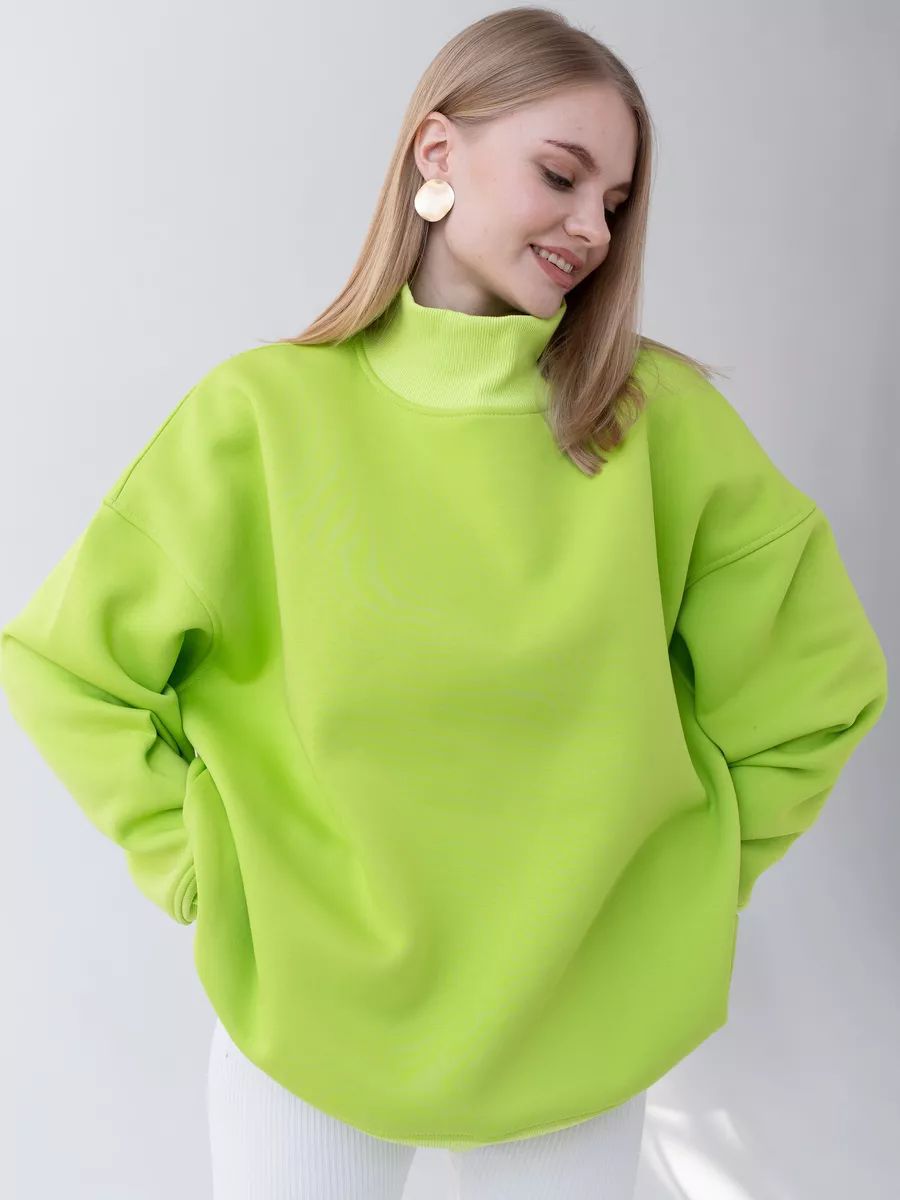 Dame Oversized Rullekrave-Trøje i hyggeligt materiale med moderne snit Stilla