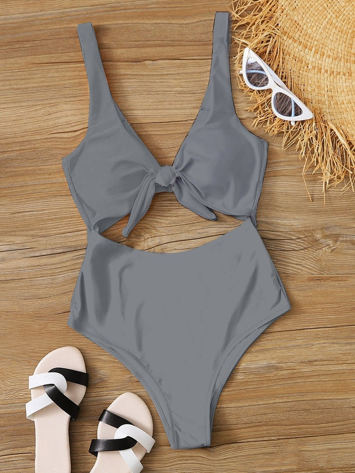 Dame Knot Front Højskåret Bikini Sæt Stilla