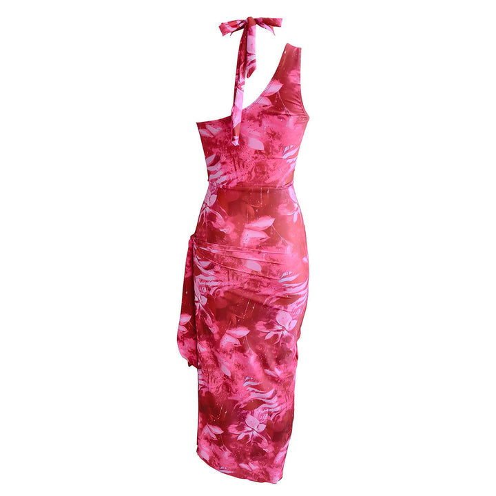 Dame Maxikjole med moderne cut-out og asymmetrisk design Stilla