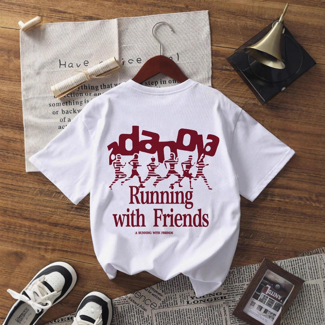Dame Oversized T-shirt med kreativ tekst og afslappet snit Skovae