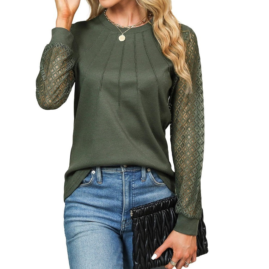 Dame moderigtig sweatshirt med laceindsatser Stilla