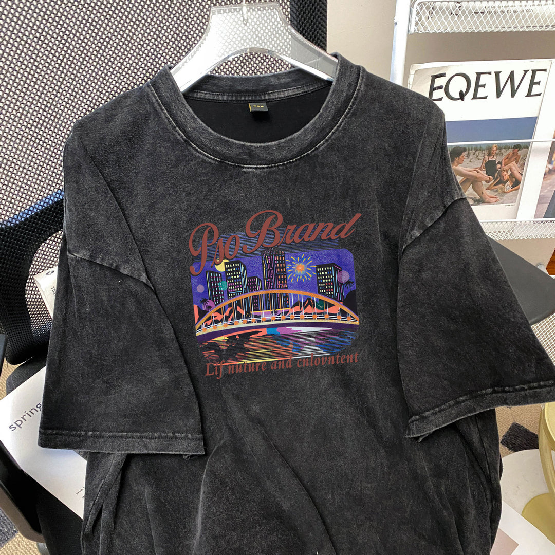 Dame Oversized T-shirt med vintage-inspireret grafikdesign Stilla