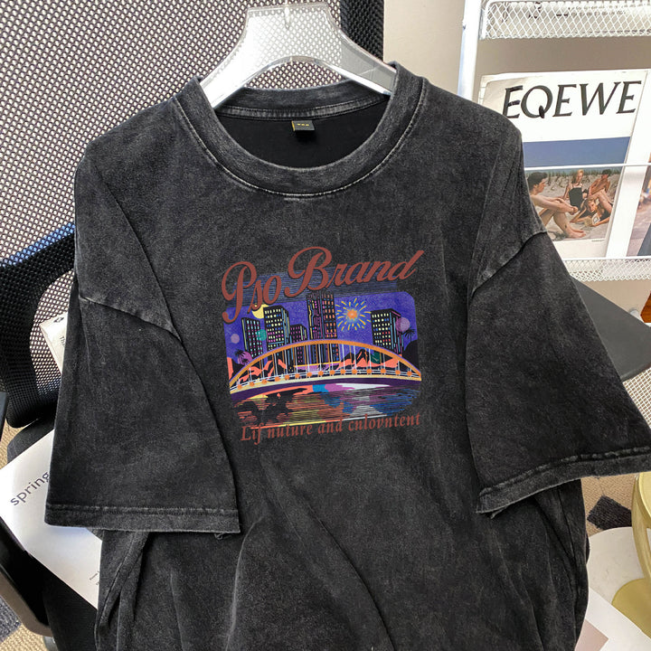 Dame Oversized T-shirt med vintage-inspireret grafikdesign Stilla