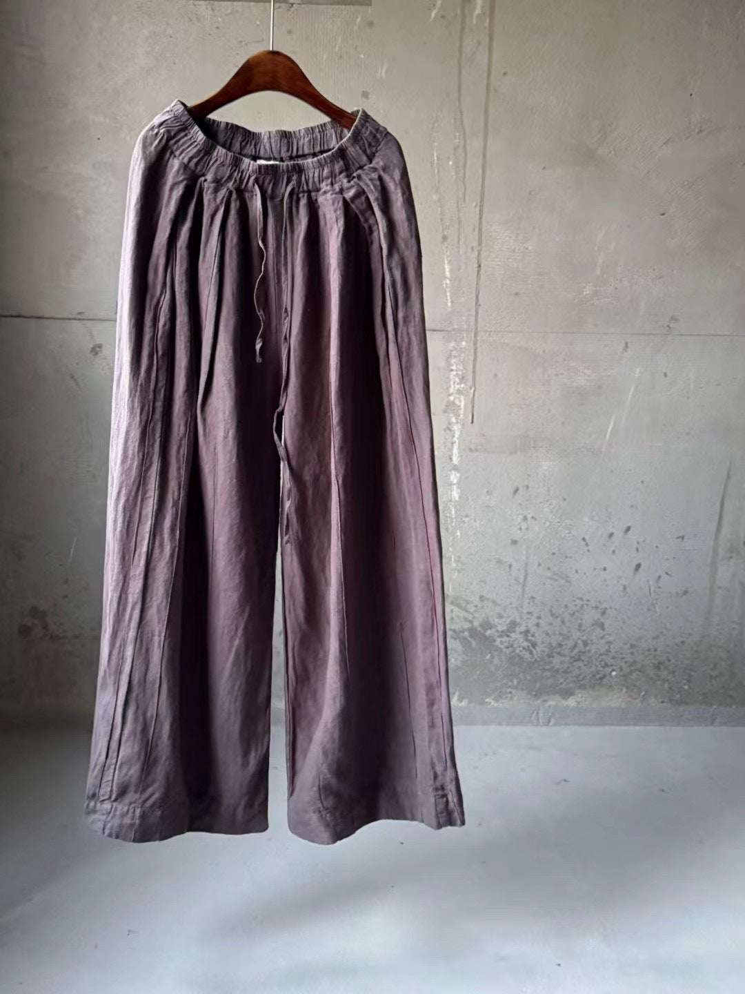 Dame Relaxed Fit Højtaljede Linned Culottes med justerbar snortræk Stilla