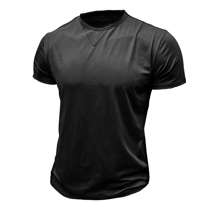 Herrer Rundhals T-Shirt i åndbart bomuld med afslappet pasform Stilla