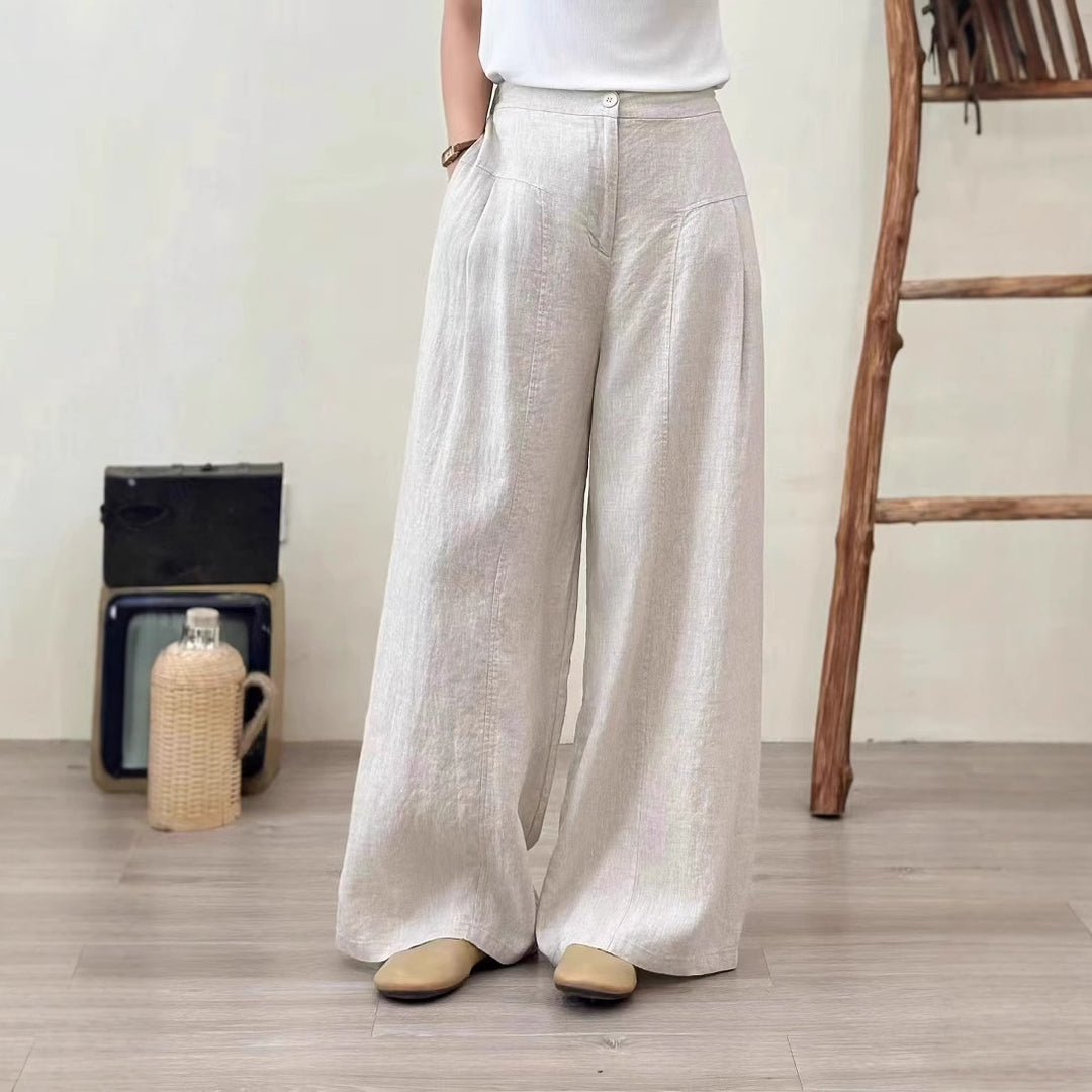 Femme Bred Linned Bukser Stilla