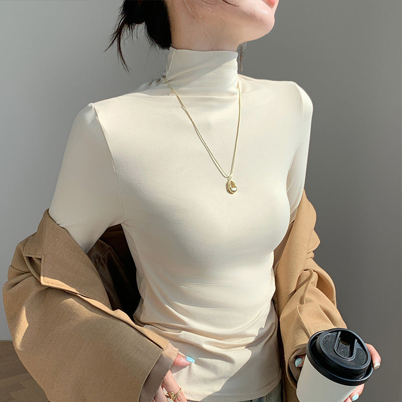 Dame Langærmet Turtleneck-shirt med fin pasform og elastisk materiale Stilla