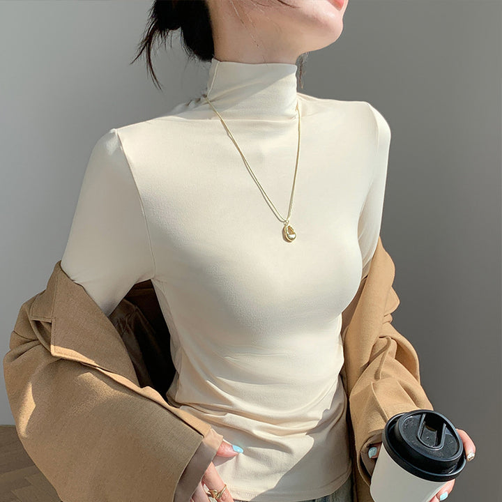 Dame Langærmet Turtleneck-shirt med fin pasform og elastisk materiale Stilla