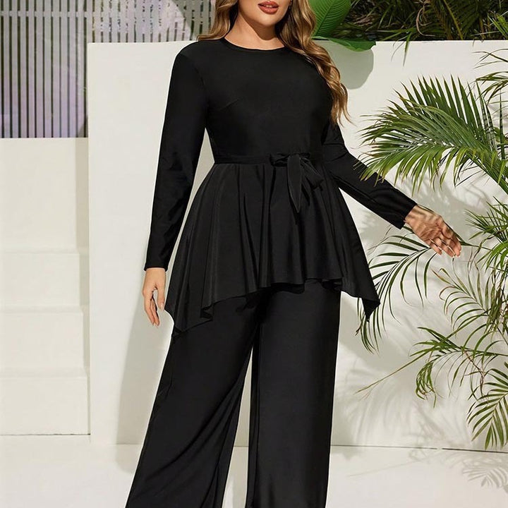 Dame elegant Two-Piece Jumpsuit med indpakningsdesign Skovae