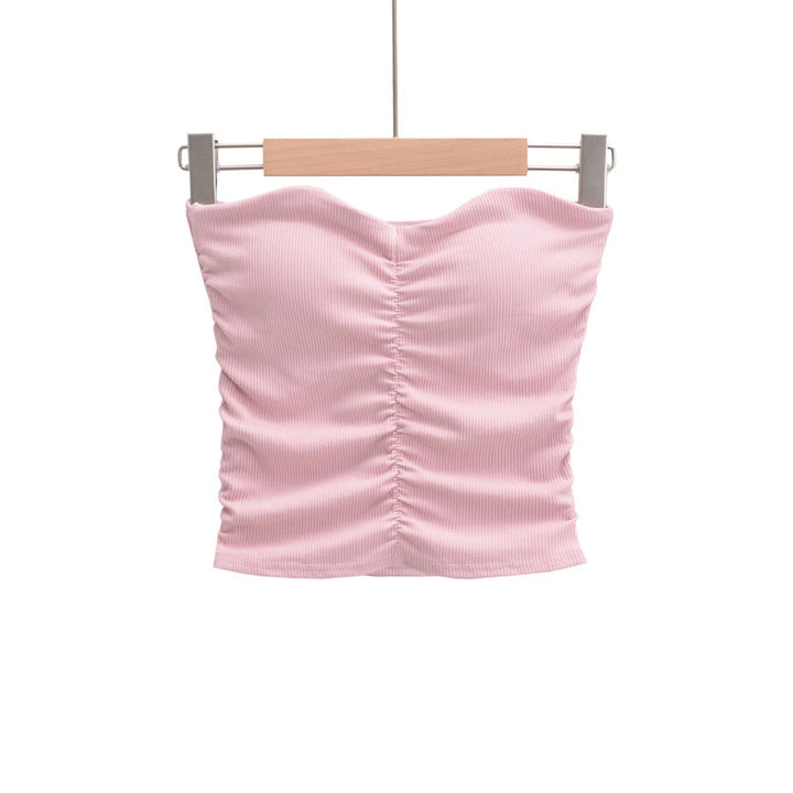 Dame Crop-Top med hjerteformet udskæring og struktureret materiale Stilla