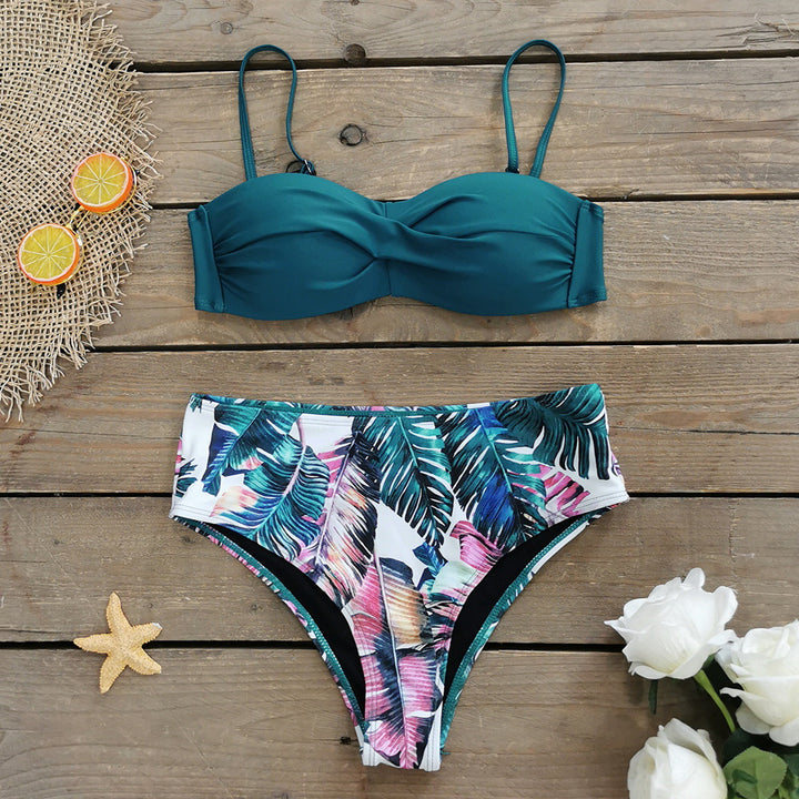 Dame Bikini-sæt med elegant twist-top og høj talje Stilla
