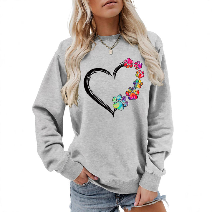 Kvinders sweatshirt med kreativ pote hjerte design Stilla