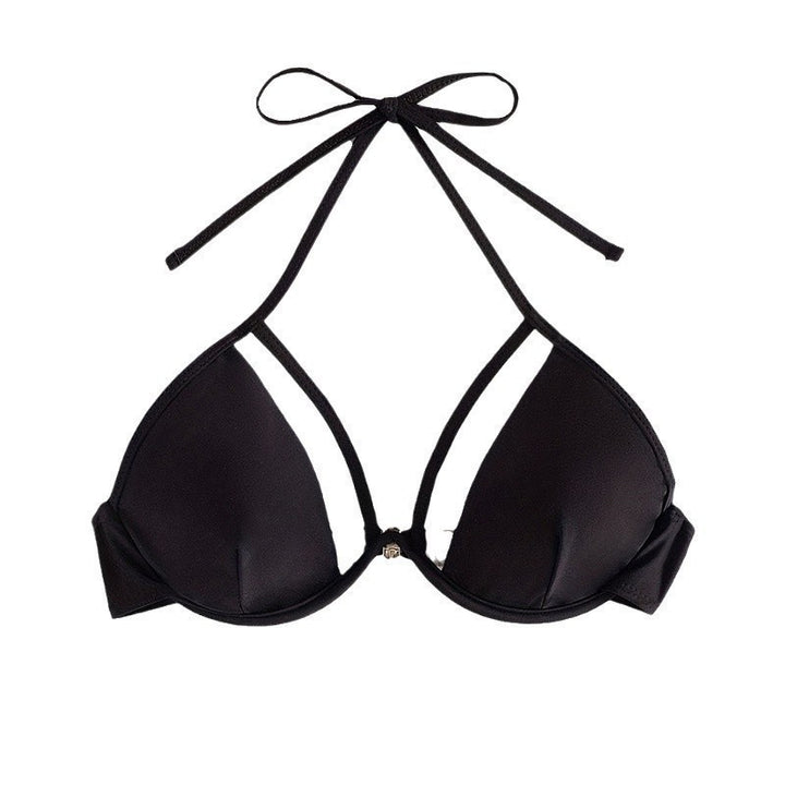 Dame triangel-bikini med gennemskinnelige designelementer Skovae