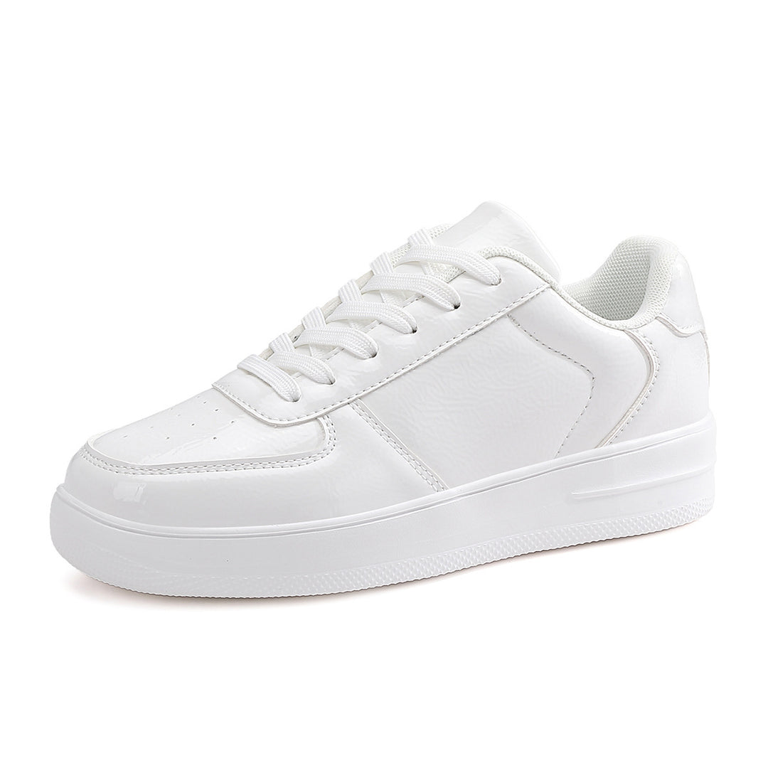 Herrer Sleek Patenteret Læder Mode Sneakers Stilla