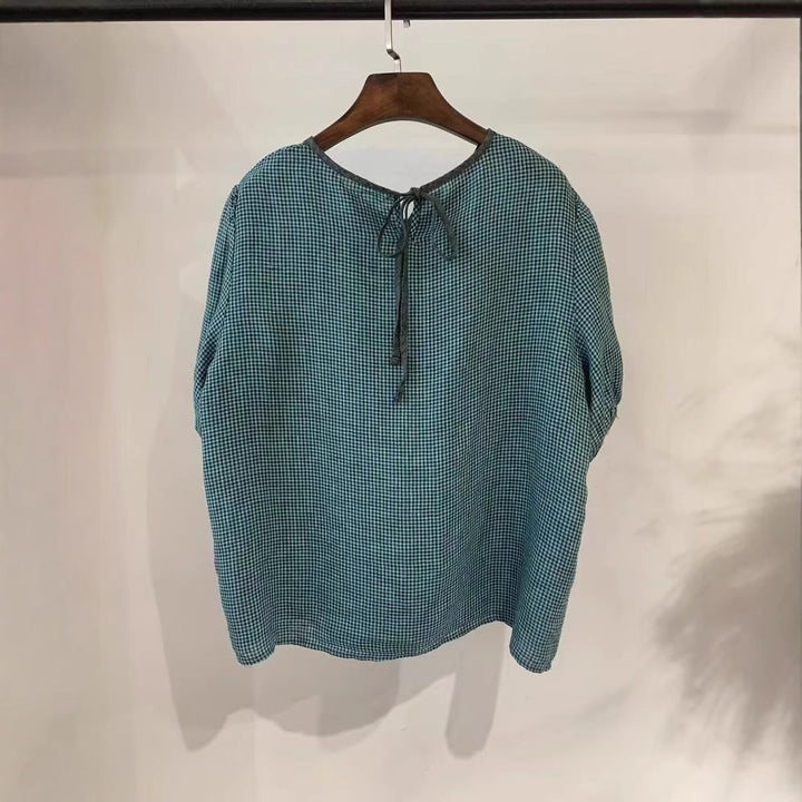 Dame Gingham-mønster Bindebluse Stilla