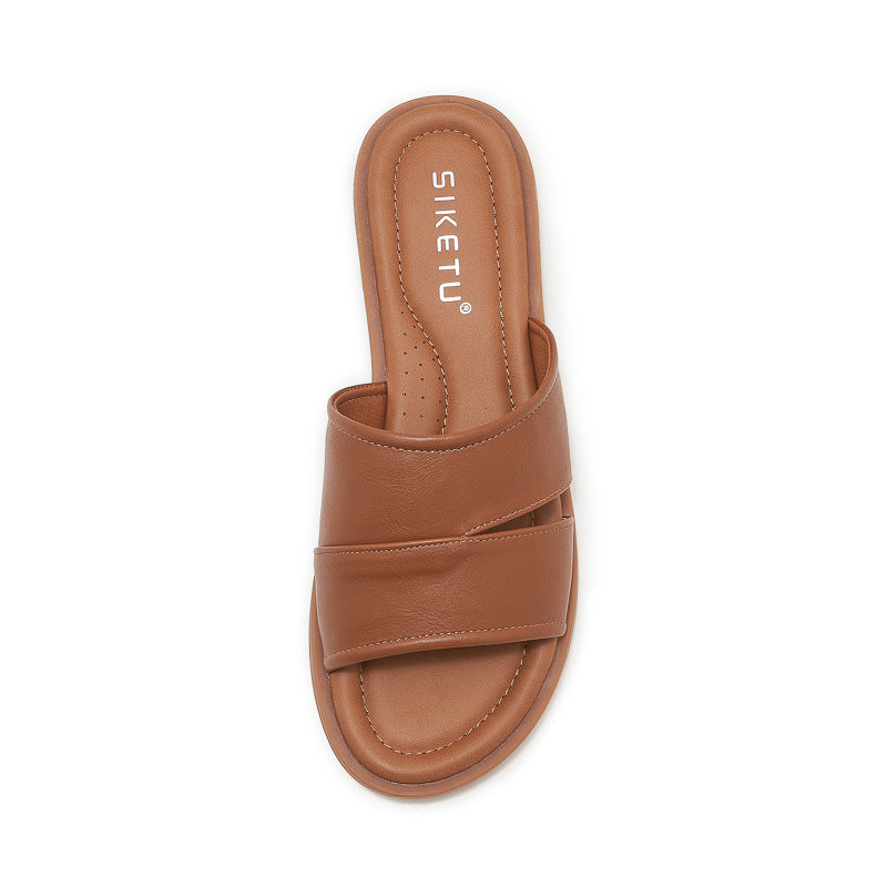 Dame mode slippers med krydsede remme Stilla