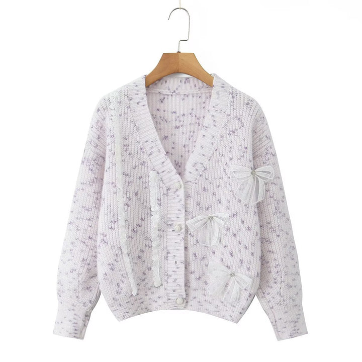Kvinderne Cozy Cardigan med Delikate Sløjfedetaljer Stilla