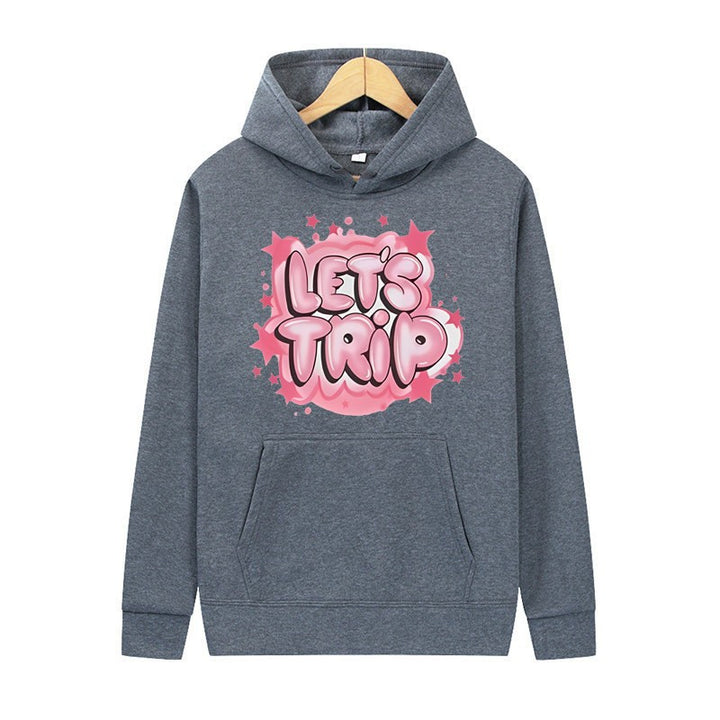 Dame hoodie med stilfuld graffiti print og behagelig pasform Skovae