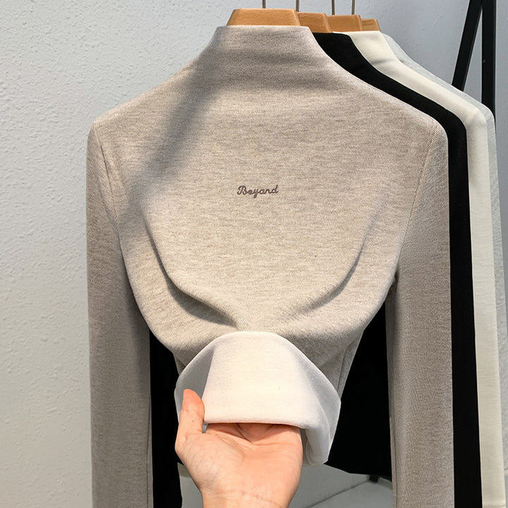 Dame Elegant Langærmet skjorte med moderne høj krave og innovativ snit Stilla