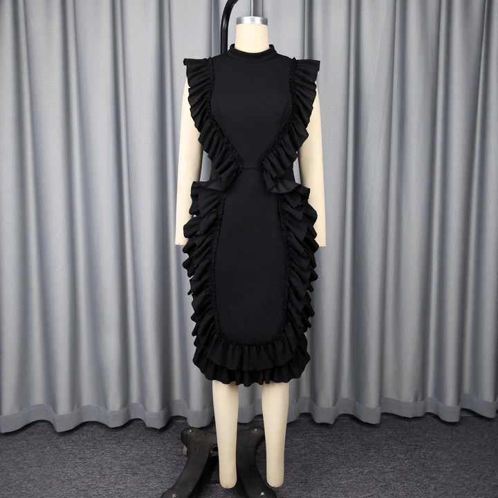 Dame Designer Kjole med Ruffles detaljer Skovae