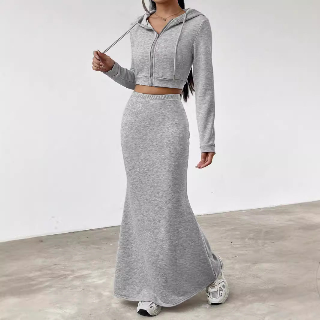 Dame Sporty Crop-Top med Maxi-Nederdel Stilla