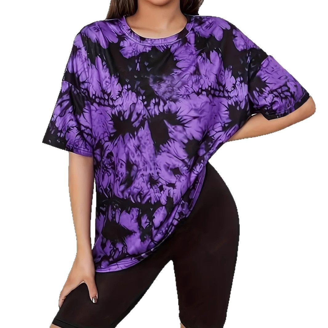 Dame Oversized T-shirt med stilfuldt batikdesign og casual snit Stilla