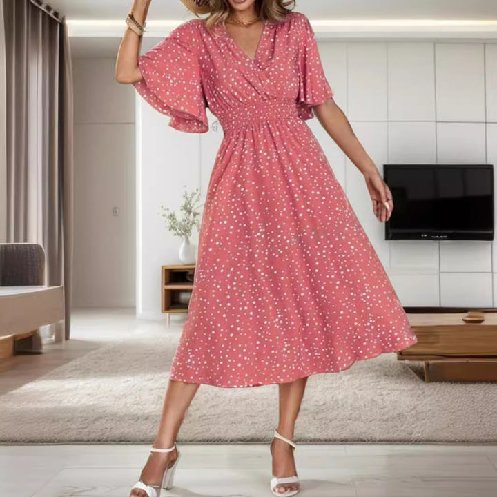 Dame Elegant Wrap Midi Kjole Stilla