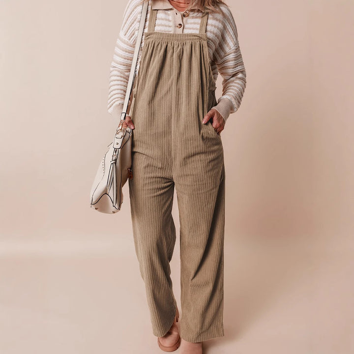 Dame Casual Cord Overall med Lomme og Justerbare Stropper Stilla