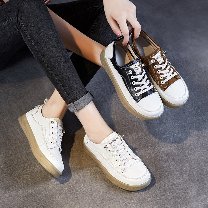 Dame Fritid Læder Sneakers med let design Stilla