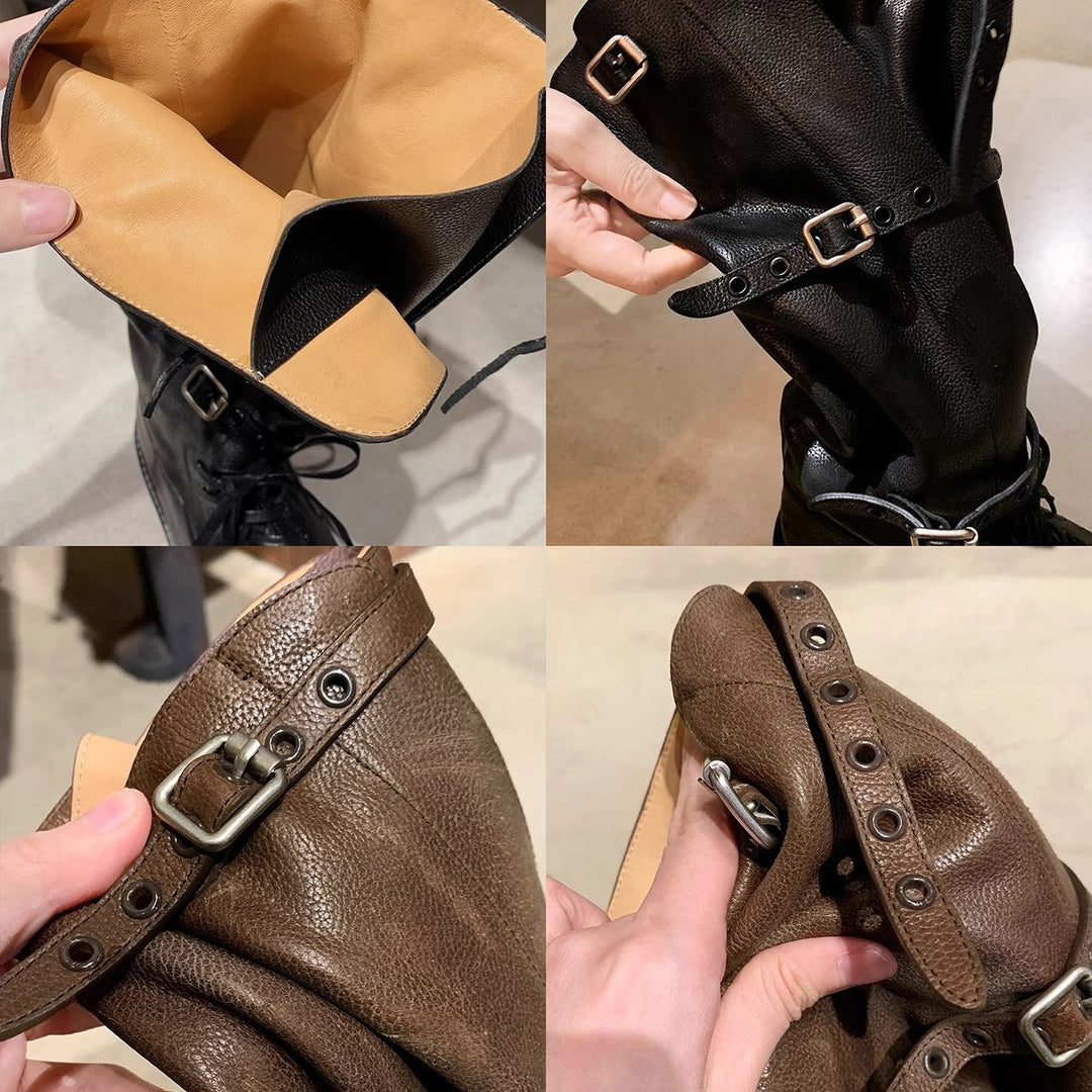 Dame Knælange Combat Boots Stilla