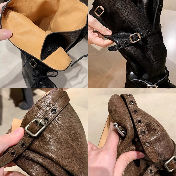 Dame Knælange Combat Boots Stilla