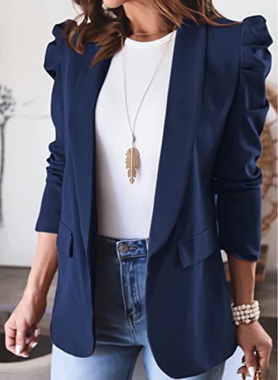 Dame Elegant Blazer med Rüschendetails og Sidelommer Stilla